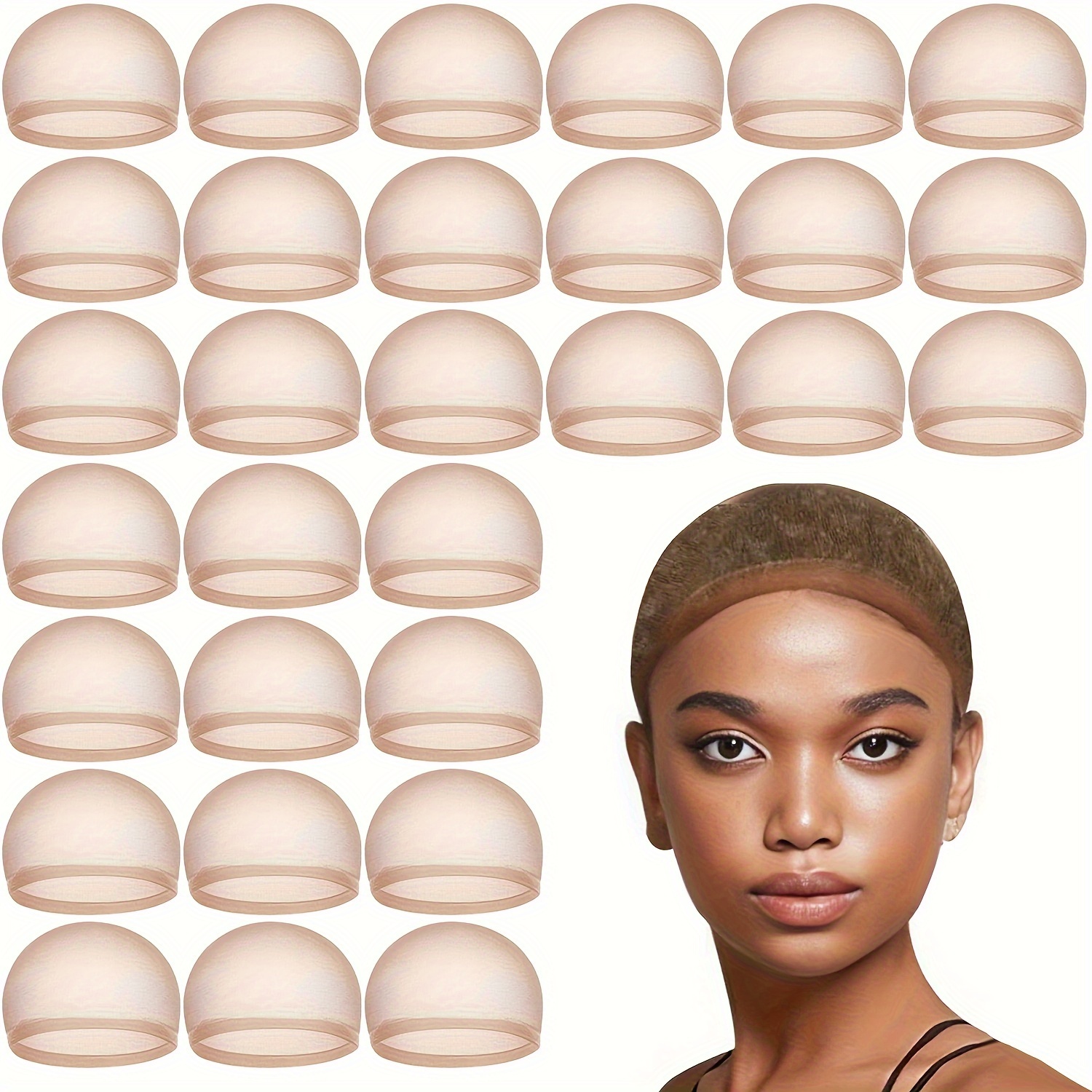 

30/10/2pcs Bonnet de Perruque Ultra-mince HD, Bonnet de Bas Transparent Marron Foncé, Bonnets de Perruque en Dentelle Invisibles et Respirants en Nylon pour Femmes