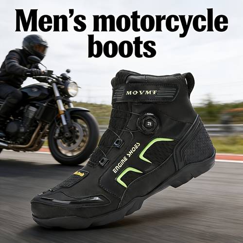 imagen del artículo botas de moto para hombre — antideslizantes y resistentes al , equipadas con un de cierre rápido. ideales para desplazamientos y de larga distancia, aptas para en carretera como todoterreno