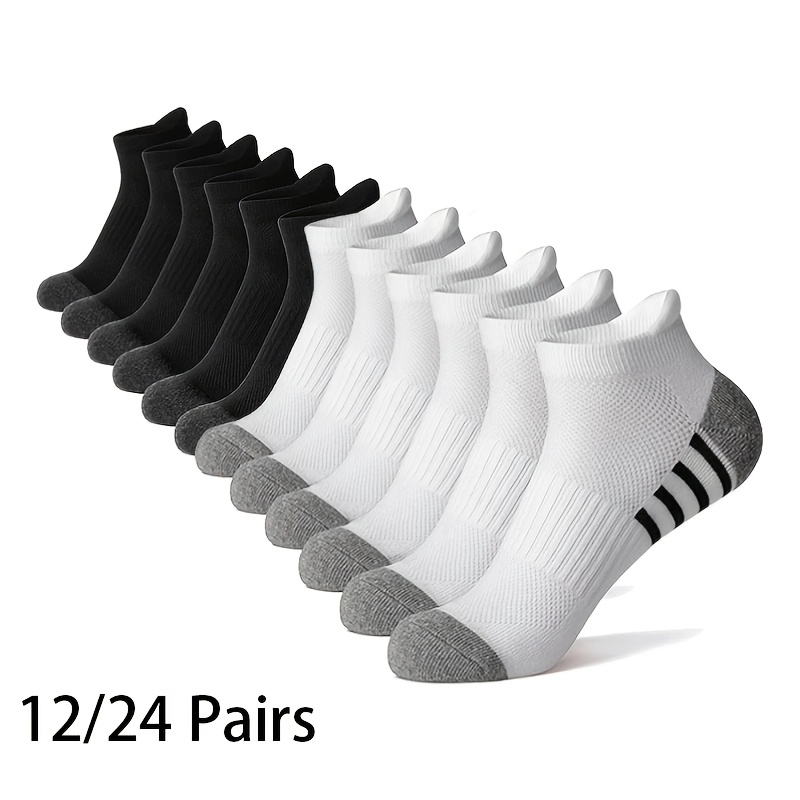 12 pairs 24 pairs of mens striped sports socks made of combed soft and breathable suitable for summer fitness and outdoor activities short style