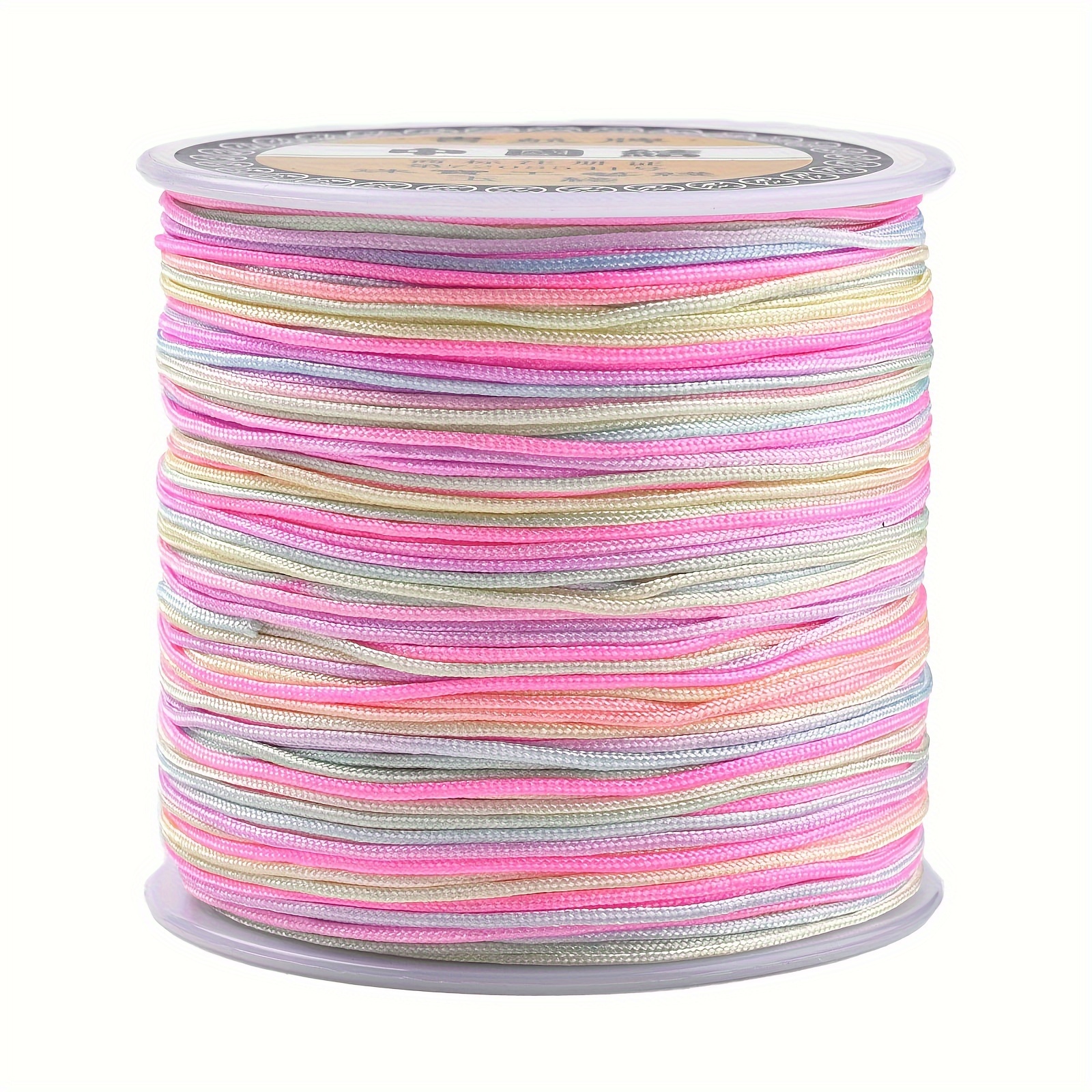 

0.8mm Gradient Nylon Beading Cord Thread 100m Spool, Multicolor Inelastic Jewelry Making String For Chinese Knot Bracelets And Necklaces