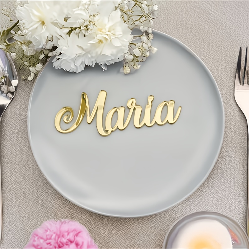 TEMU 1 Custom Acrylic Product With Brand Name, Suitable For Decoration On Occasions. In Multiple Colors And Styles, Ideal For Personalized Wedding