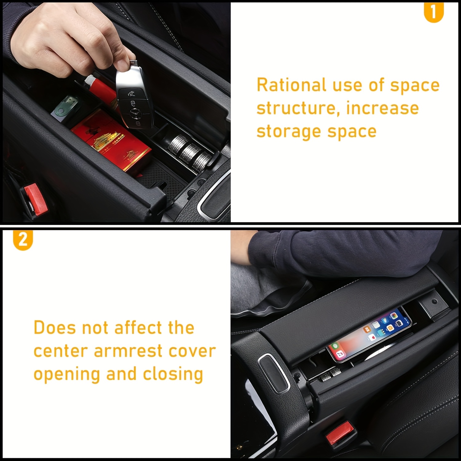 Console Box Organizer For Eqa Eqb 2019-2023 Armrest Storage Central Organizer Tray