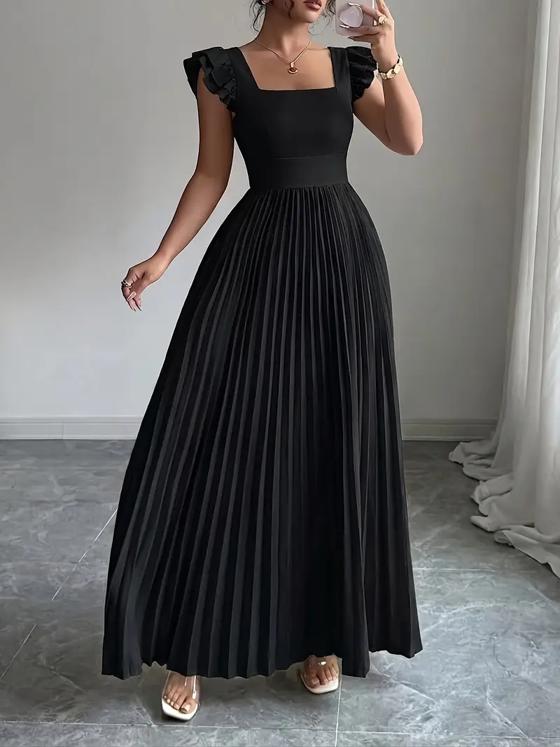 womens elegant floral print pleated hem long dress summer - Temu womens elegant floral print pleated hem long dress summer - Temu