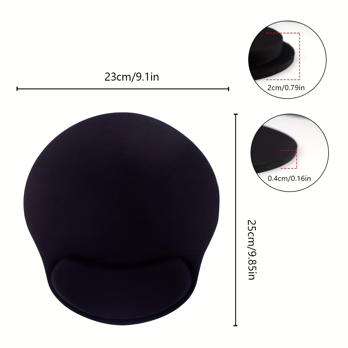 Round Wrist Support Mouse Pad with EVA Memory Foam