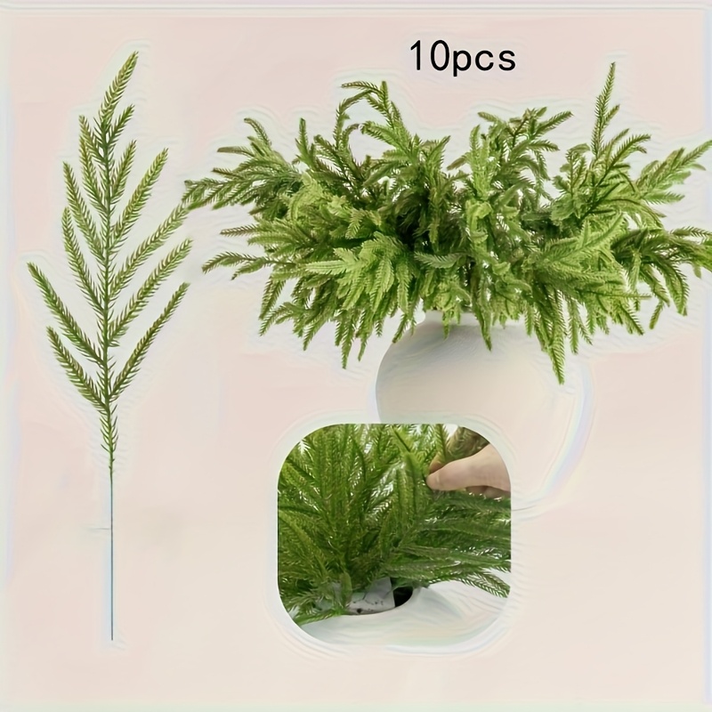 5/10pcs Lifelike Artificial Cedar Branches - Perfect For Christmas Wreaths And Home Decor, No Container Included
