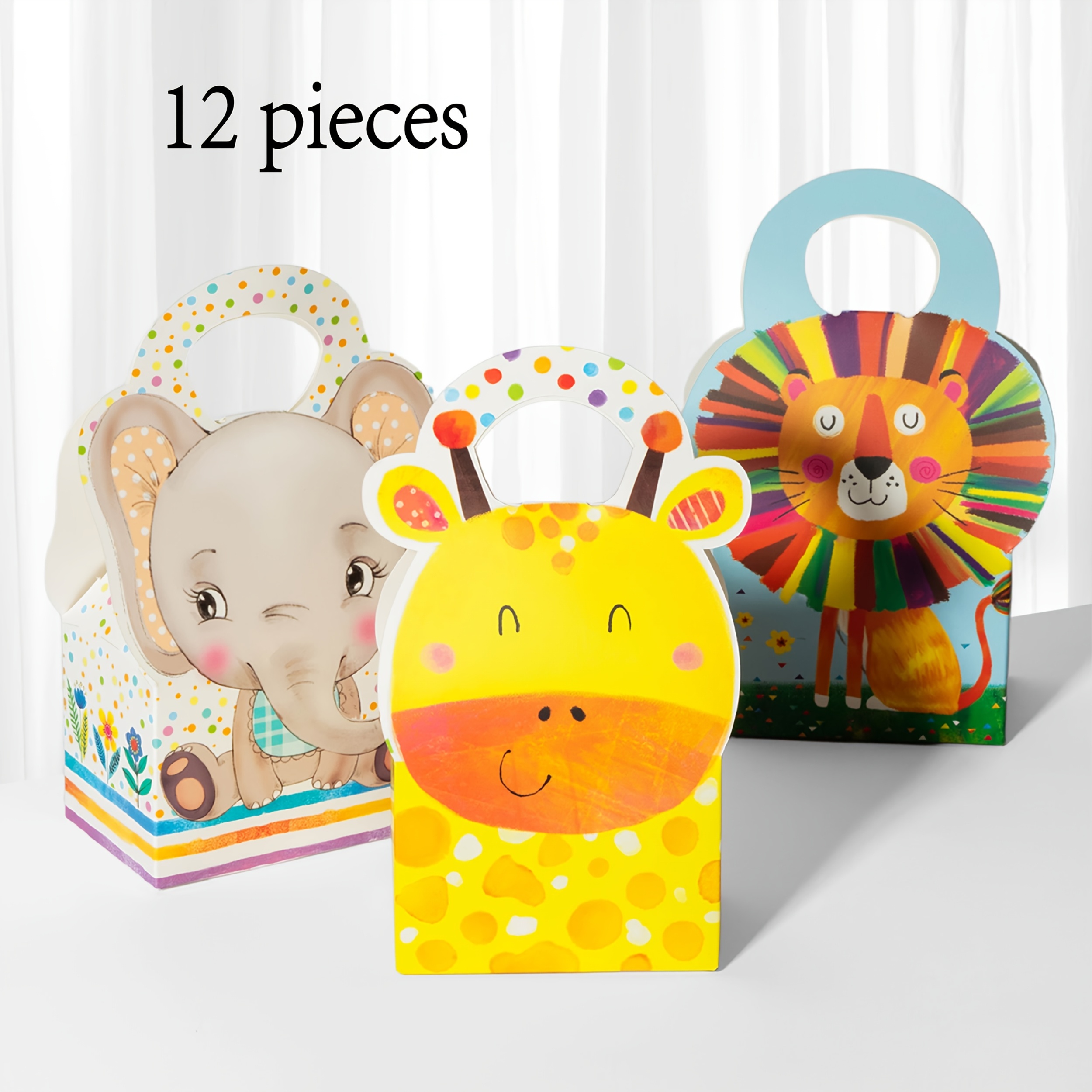 Gift For Her/him 12pcs Cute Giraffe Gift Box For Birthday Party Gift Packaging Elephant Gift Paper Box Party Table Decoration Candy Gift