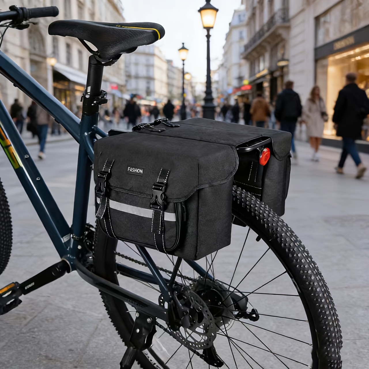 high quality large capacity rear pouch for bicycles electric bike rear rack bag large capacity storage bag adjustable shoulder strap durable   and convenient commuting and travel bike accessory gift for grandpa dads  