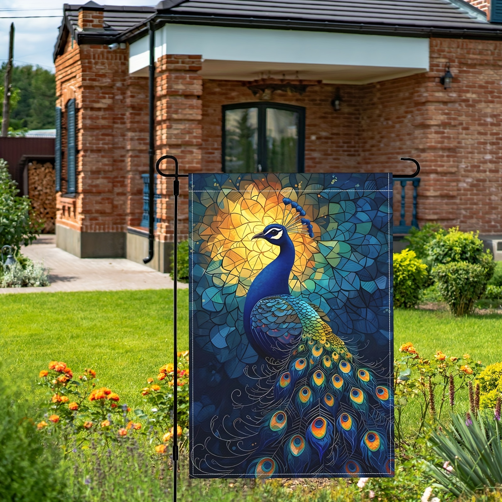 Stained Glass Peacock Garden Flag spring Summer Garden Flag - Temu