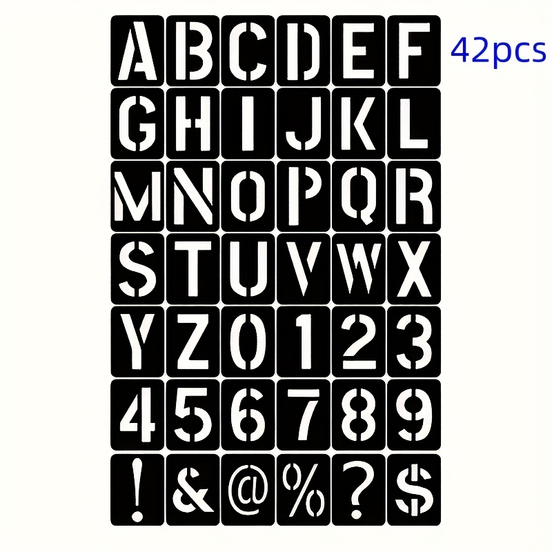 Image of 1 Pack Contains 42 Templates, 42pcs Per Pack, Template Wall Painting Template, Board Spray Paint Hollow Stencil, 42 Sheets Per Pack, Graffiti Painting Template, Reusable