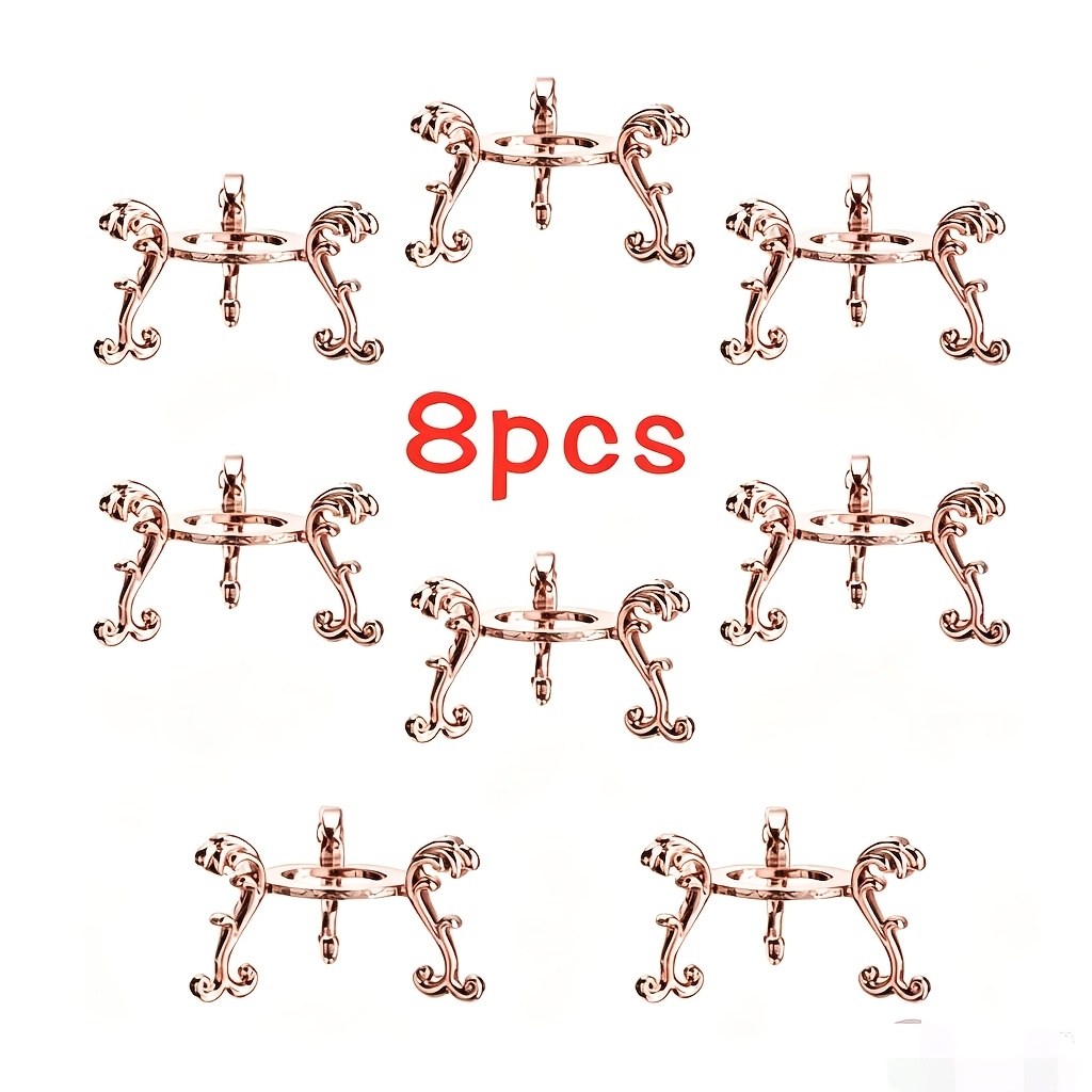 TEMU 8-delige Kristallen Bol Basis Set, Kleine Metalen Bol Standaards, voor het Uitstallen van Sferische Kristallen Bollen, Globes, Decoratieve