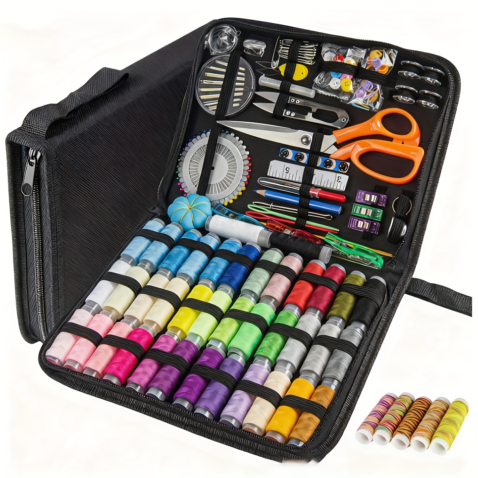 TEMU 211 pièces Kit de Couture Ultime - Ensemble Complet d'Outils de Couture et de Réparation pour Petites Réparations, Urgences et Voyages - 24 Fils