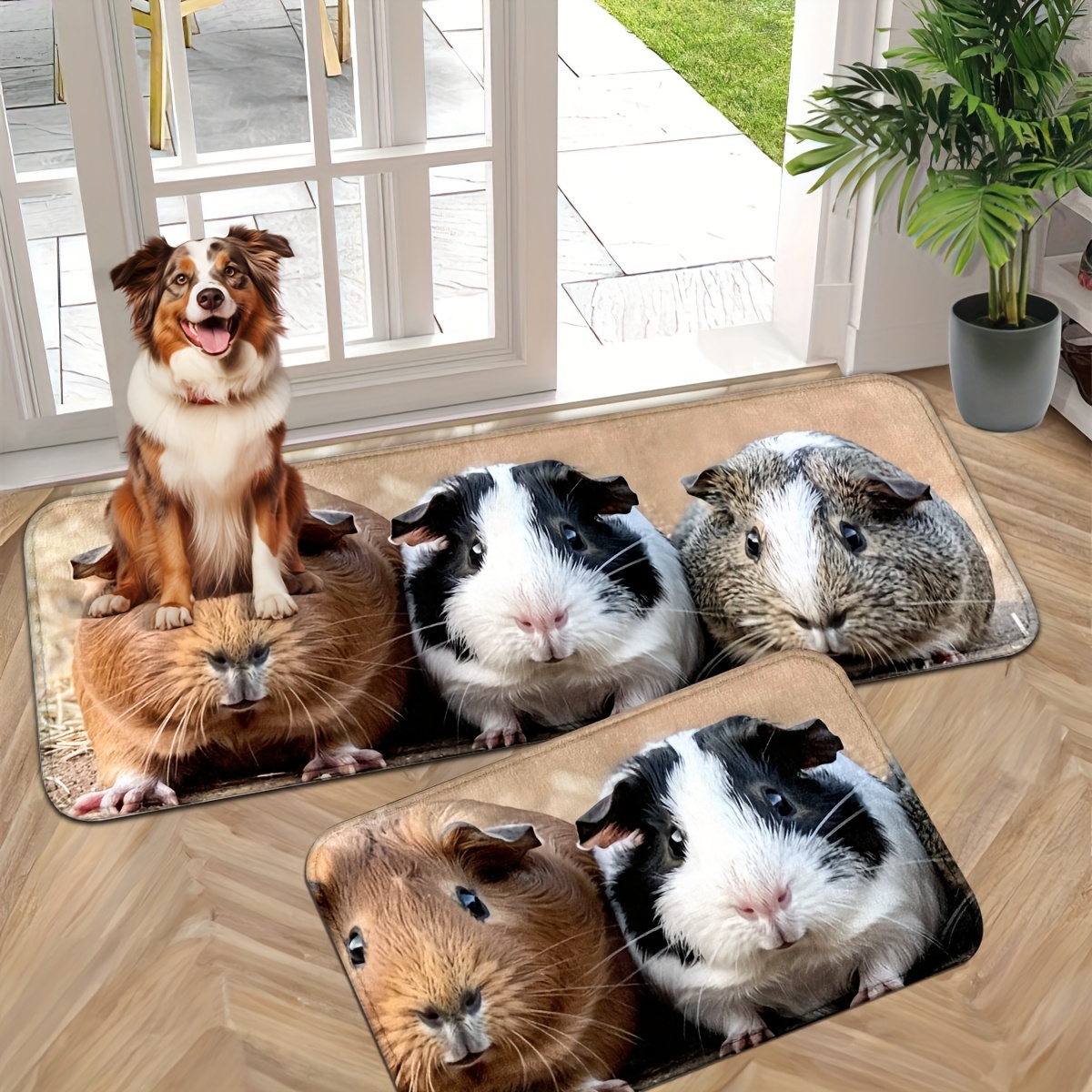 

Guinea Pig Print Indoor Door Mat - Non-slip, Machine Washable, Rectangle Polyester Entrance Rug For Entryway, Mud And Dirt Trapper, Quick Dry Front Door Mat