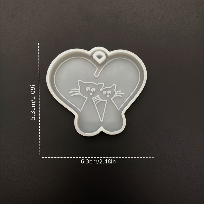 Heart-shaped Cat Silicone Mold For Diy Resin Keychains & Pendants - Epoxy Casting Mold With Adorable , Backpack Decorations & Craft Projects, Mold Silicone For Crafts