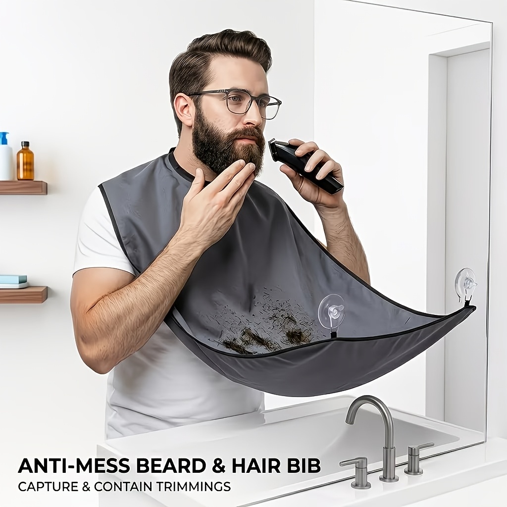 3pcs adjustable anti leakage non stick   1   2 suction cups men   cutting cape leak proof shaving beard catcher wrap for household salon use best practical gift for men holiday birthday father day present