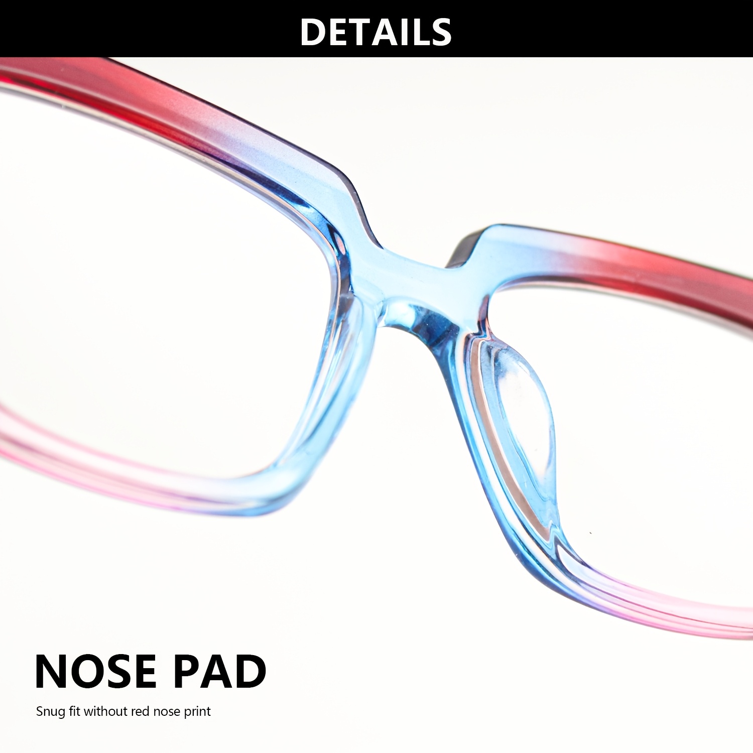 3pcs Fashion Oversized Rectangular Monogram Glasses Set