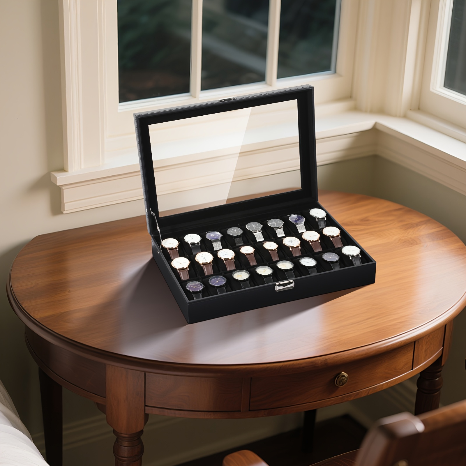 TEMU Watch Box Decorative Jewelry Boxes24 Slots Watch Case Watch Box Organizer Jewelry Storage With Large Glass Lid Watch Display Case Watch Box TEMU Watch Box Decorative Jewelry Boxes24 Slots Watch Case Watch Box Organizer Jewelry Storage With Large Glass Lid Watch Display Case Watch Box