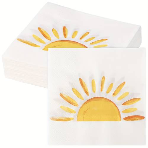 60pcs boho sun birthday party napkins 2 ply paper intricate ideal for showers hippie themed celebrations first trip around the sun birthday decor