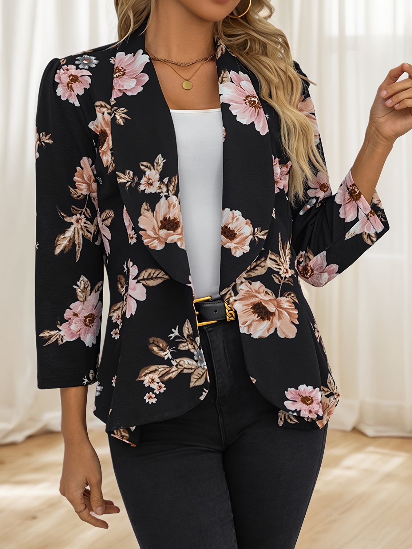 élégant à imprimé floral femme manches longues Temu Mauritius