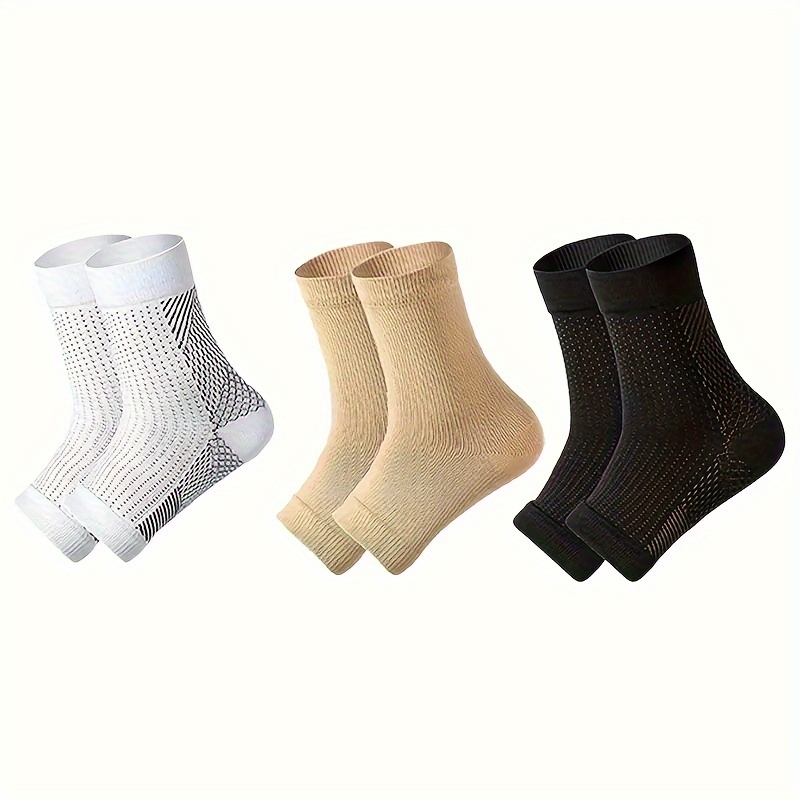 E-shop 3 Paar Knöchel Kompressionsmanschetten, Zehlos Socken für Damen & Herren, Offene Zehen Kompressionssocken Surpprot Running Klettern Radfahren