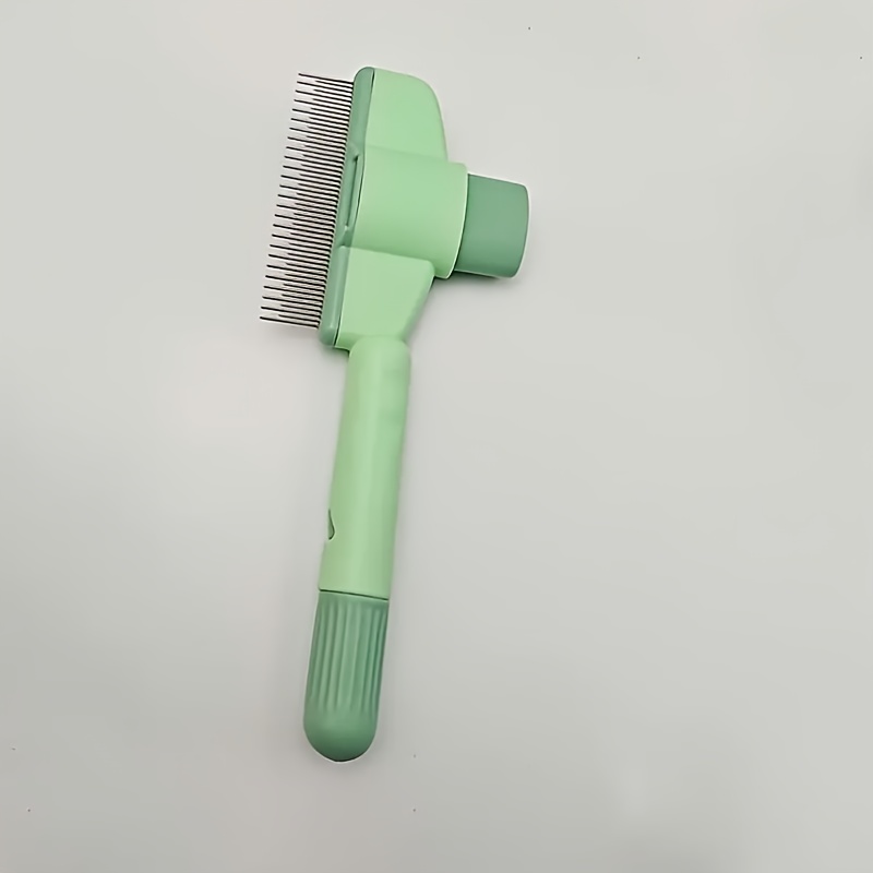 Brosse pour Chats à Autonettoyage, Brosse de Toilettage pour Enlever les Poils Morts, Nœuds et Saletés, Idéale pour Chats à Poils Longs, Vert
