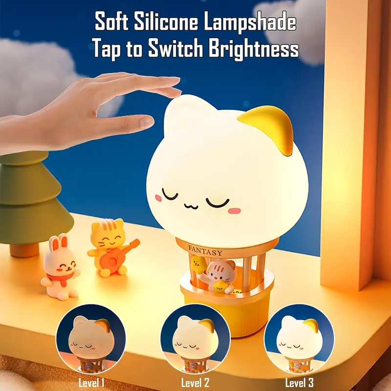 new hot air balloon charging nightlight led bedside lamp 3 brightness levels warm lamp usb nightlight suitable for bedroom and living room Product details 1