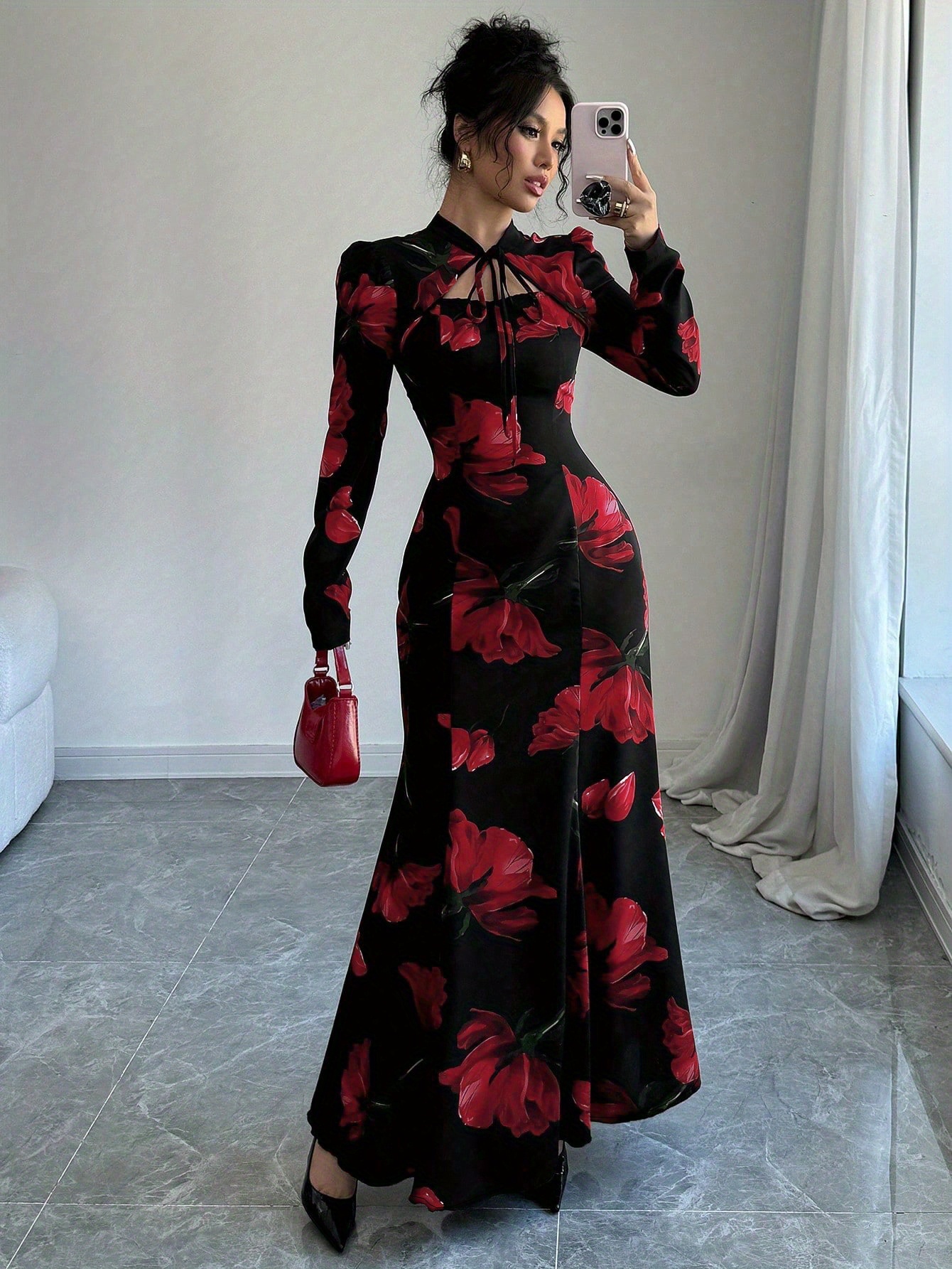 chinese dress ladies Amazon.com: Long Sleeve V Neck Bodycon Maxi Dress Tie Front Wrap Fitted  Cocktail Formal Long Midi Dress Fall Outfits for Women 2024 Black :  Clothing, Shoes & Jewelry