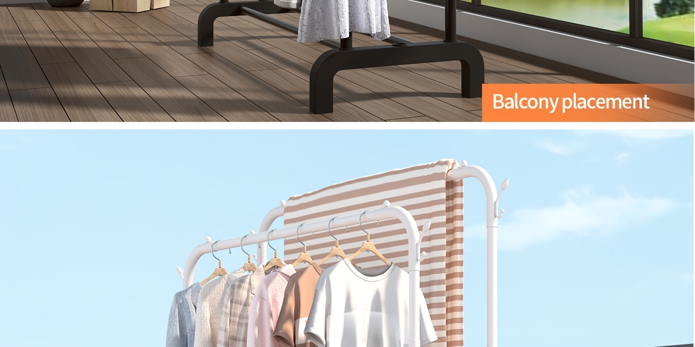 popular   stainless steel multi functional wardrobe clothes rack space saving design easy assembly with shelves and hooks portable clothing rack for balcony dorm bedroom Product details 31