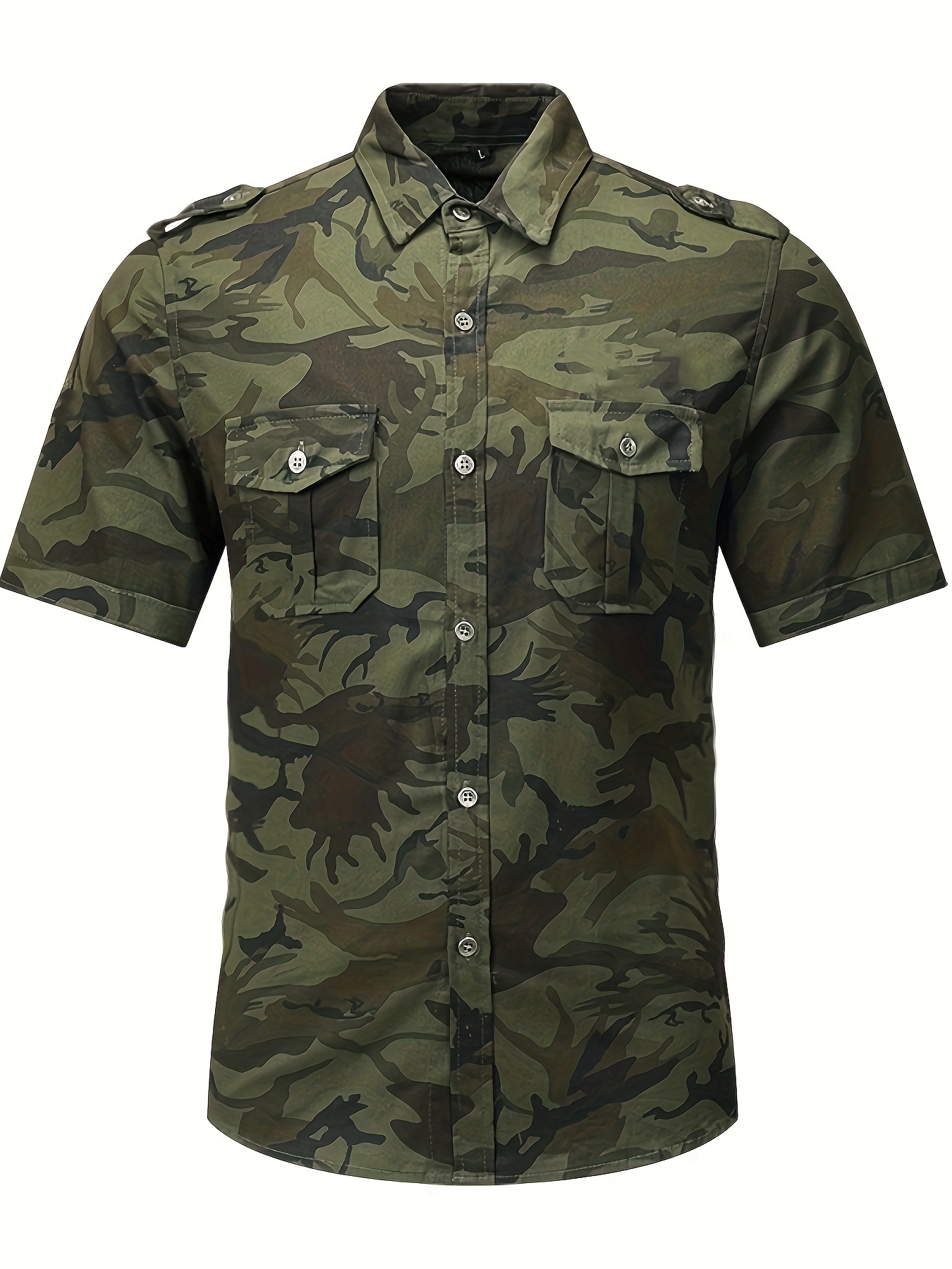 camiseta manga corta camuflada hombre algodón 100% Temu Peru