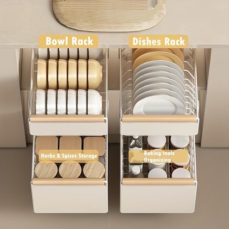 Home Zone Living Organizer Estraibile Per Armadio Cucina 2 Ripiani - 19,1x50,8 Cm, Nichel Satinato