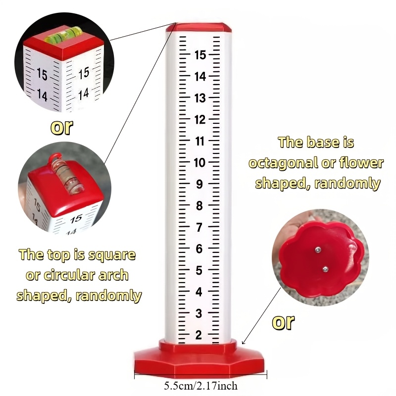 Horizontal Ruler, Tools And Additions For Positioning And Leveling Of Construction Site Bricks, 4-sided Infrared Level Ruler, 4-sided Floor Tile And Other Height Rulers, Random Head And Base Shape
