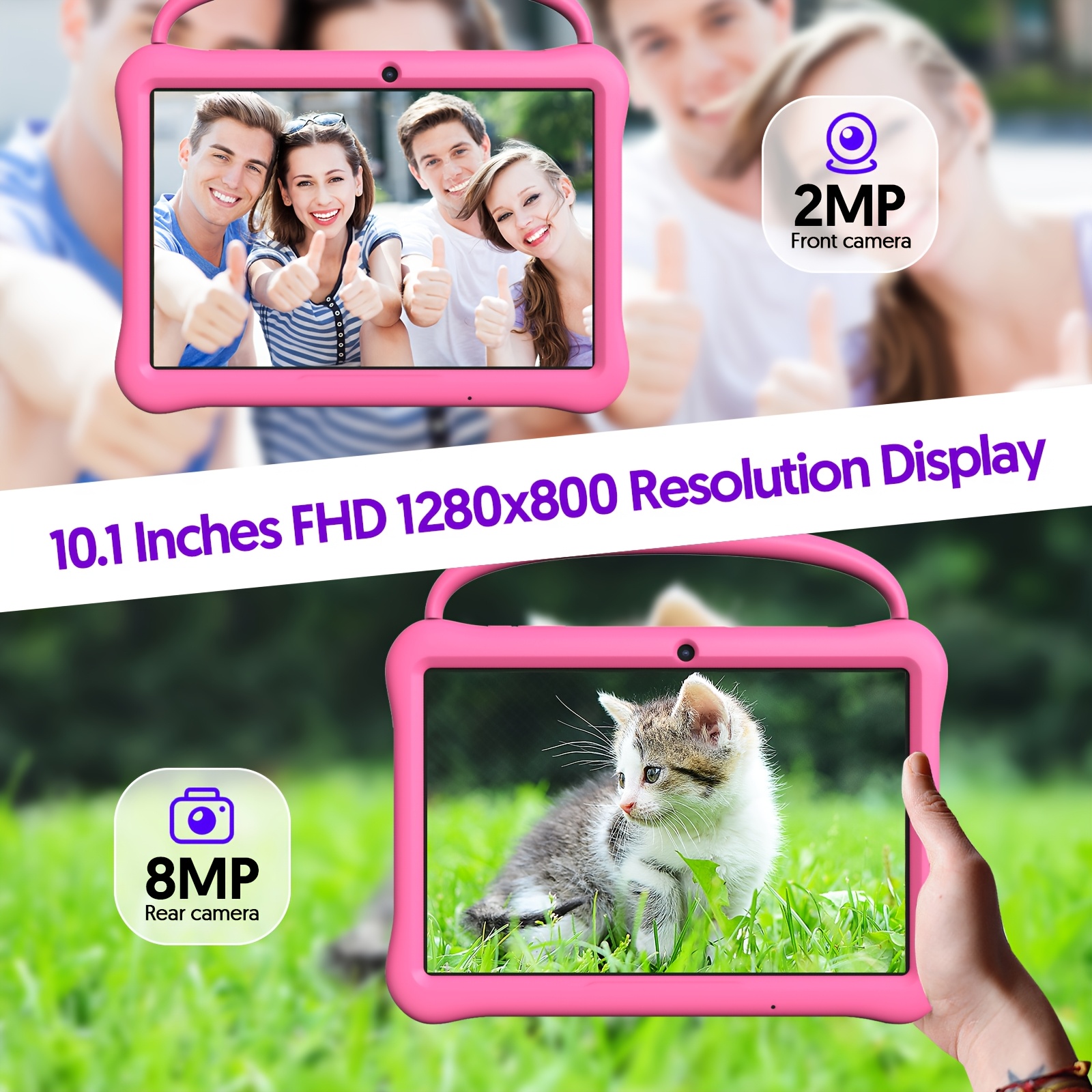 BAKEN Kids Tablet, Android 13 Tablet For Kids 10 Inch, Tablet Octa-Core CPU 64GB ROM 2GB RAM 1TB SD Card Expandable, Children'S Tablet With Case, Wifi Tablet Parental Control, Dual Camera, Shockproof Case For Kids Tablets, 1280*800 IPS HDTouch Screen