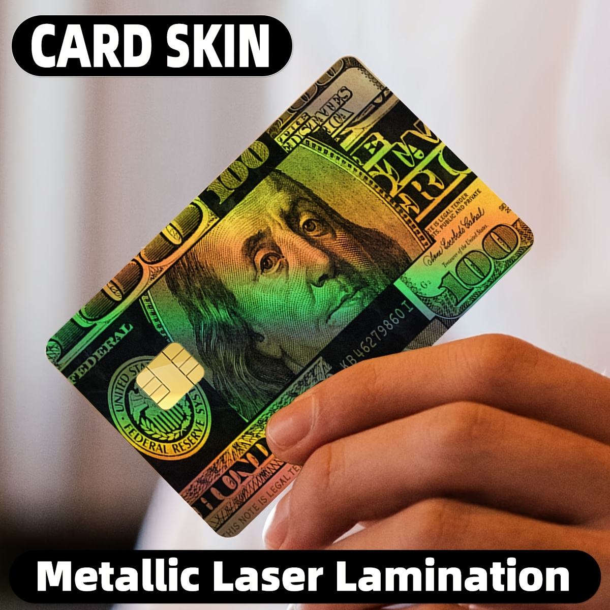 

2pcs Holographic Credit Card Privacy Stickers - Rfid Blocking, Sleek Pvc Design With Metallic Laser Lamination For Security - Ideal For Birthday Gifts & Use