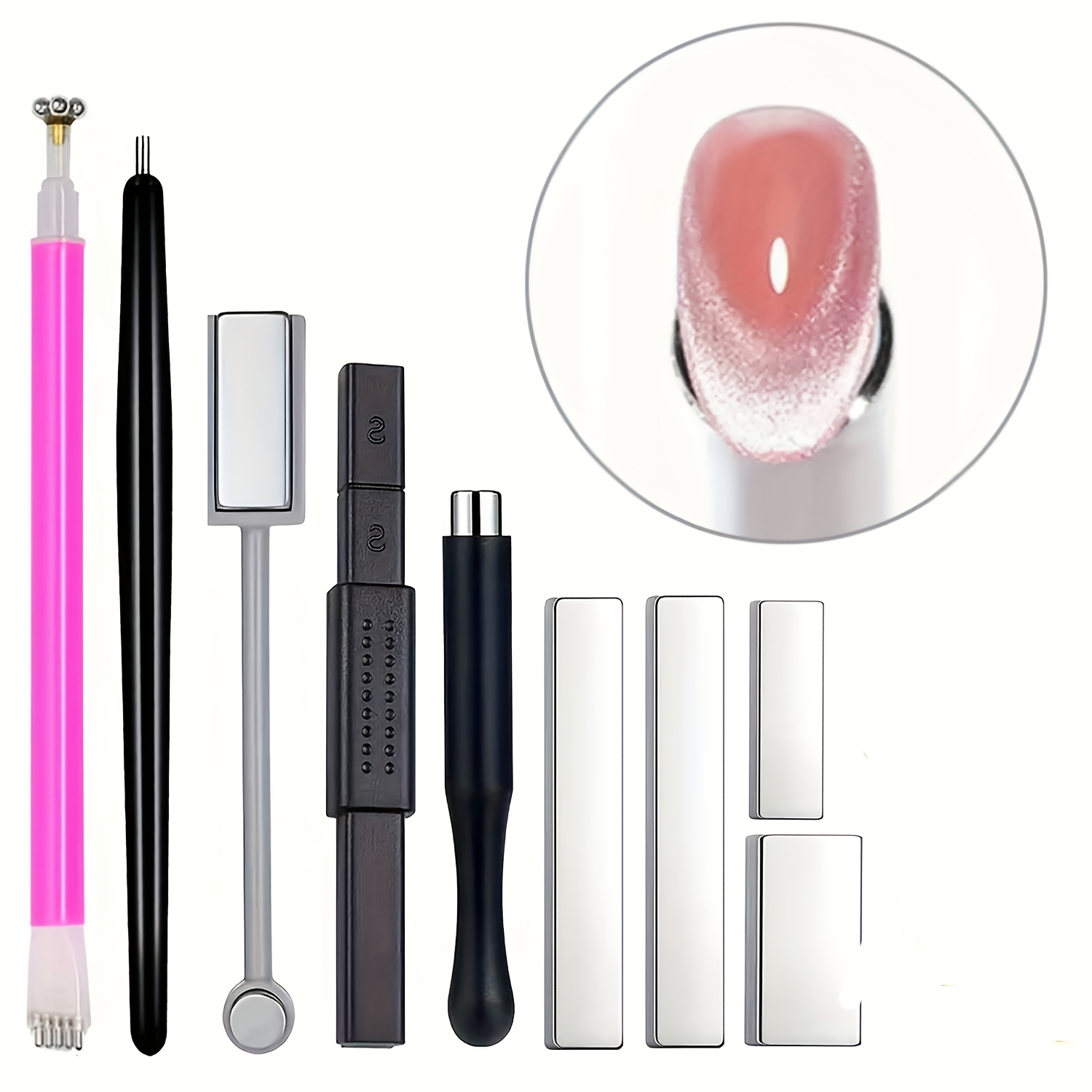 9pcs Nail Cat Eye Shaping Tool Set, Multi-functional Nail Shaping Tools, Multiple Designs Repeated