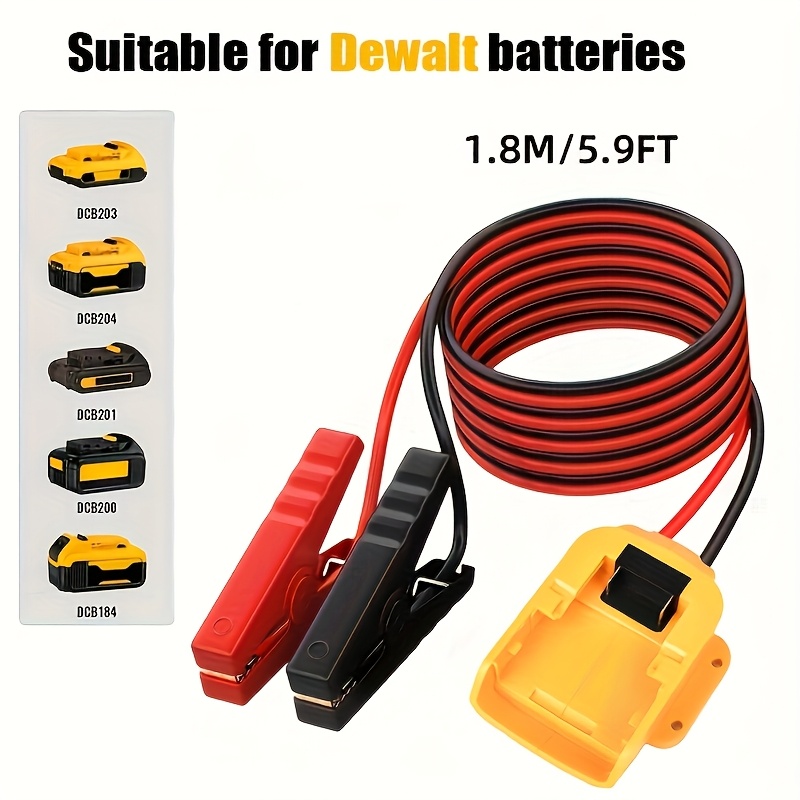 TEMU Jumper Cable Clamps For 20v Battery, 5.9ft 8awg Portable Battery Jumper Starter Automotive Booster Cables For Jump Starting Using Tool, Without