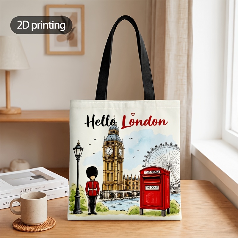 TEMU 2d Flat Crossbody And Handbag For Men And Women, Print Convertible Tote Crossbody Bag, Unisex, Ideal For Daily Commute And Travel