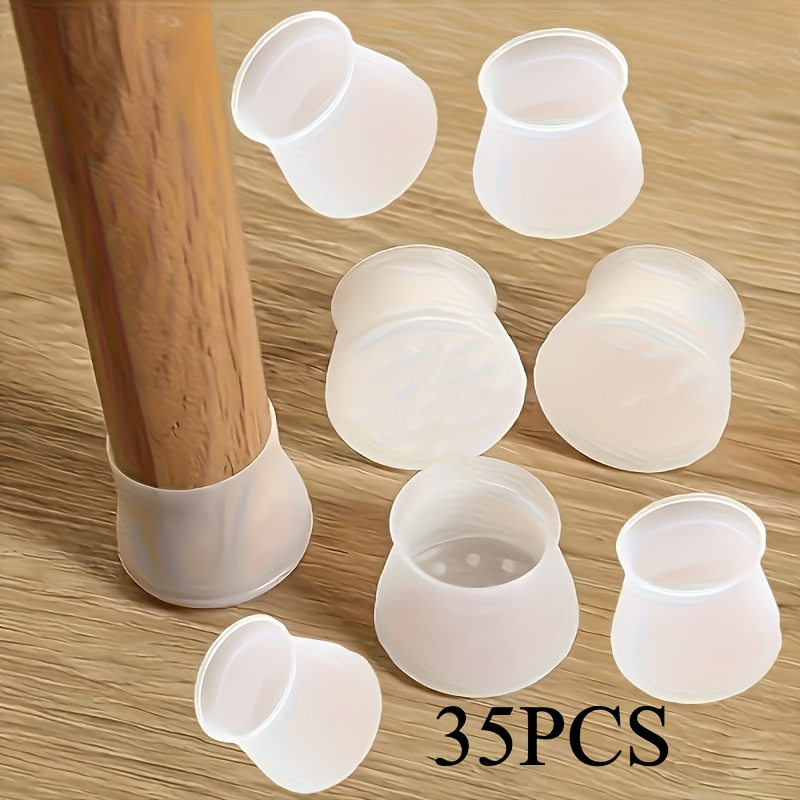 35pcs Silicone Furniture Table And Chair Foot Pads, Chair Leg Protectors, Anti-slip Chair Leg Cushion Covers