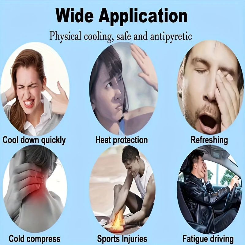20 10 5pcs multipurpose cooling gel pads odorless fever reducing strips natural soft cooling gel patch for fever fatigue physical cool down individually wrapped for summer outdoor travel use disposable details 8