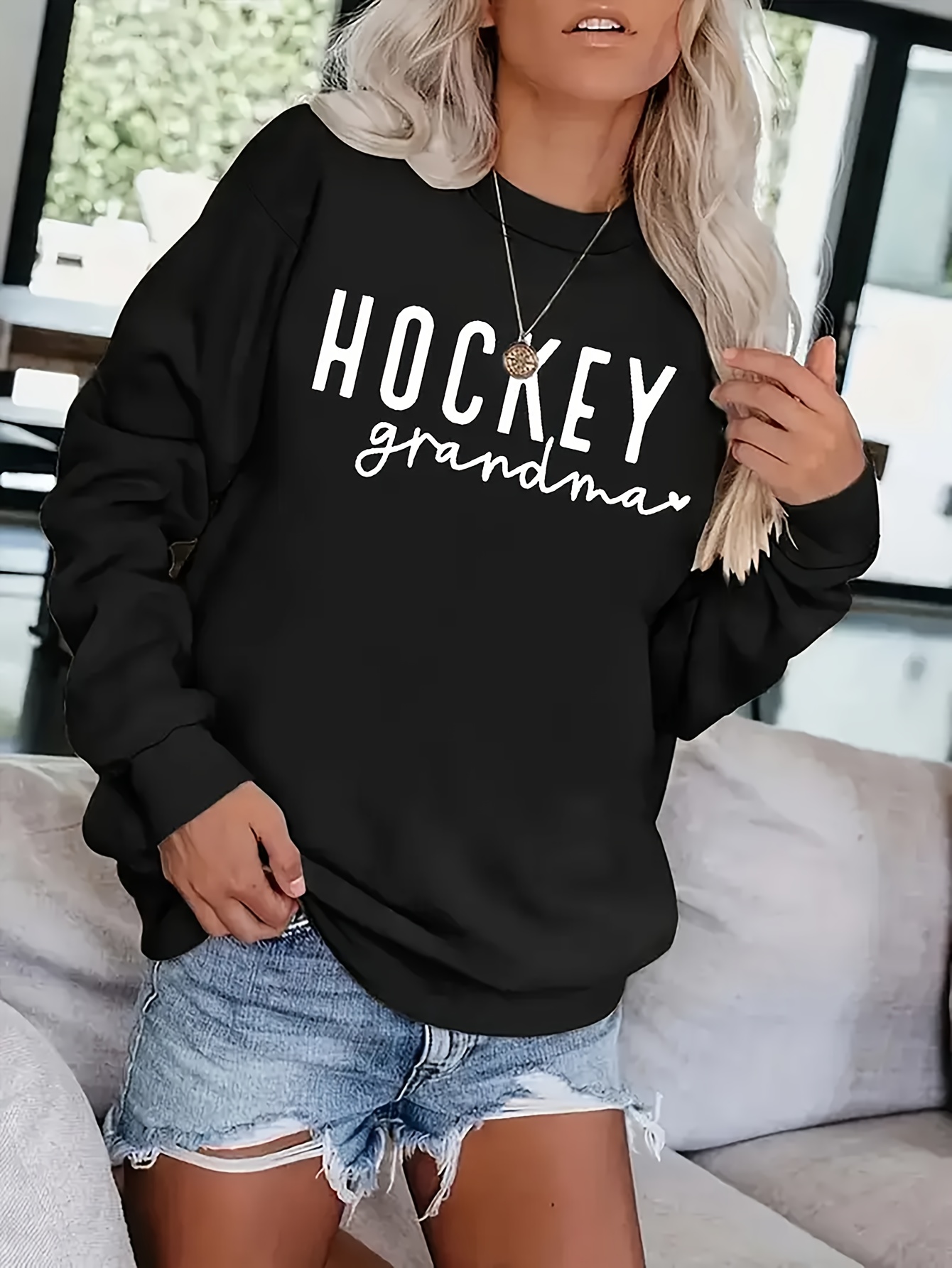 sudadera gráfica hockey mujer casual Temu Uruguay