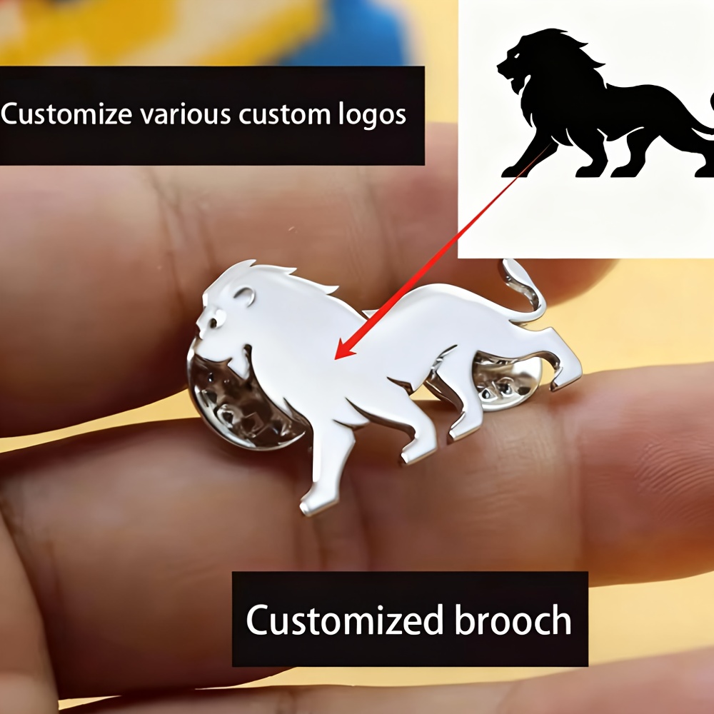 Image of [customized] Custom Stainless Steel Pattern Brooch With Logo Lapel Pins, Luxury Ladies' Brooch, Customized Merchandise, Personalized Gifts, Holiday Party, Birthday, Halloween, Christmas Gift Brooch