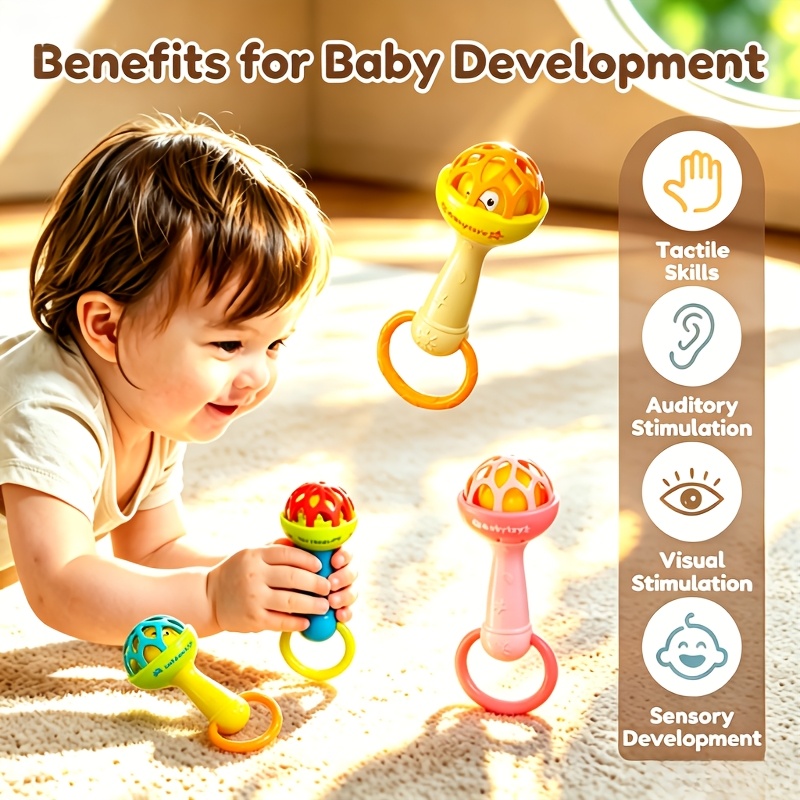 Baby Grasping Bell Toy for Sensory Development