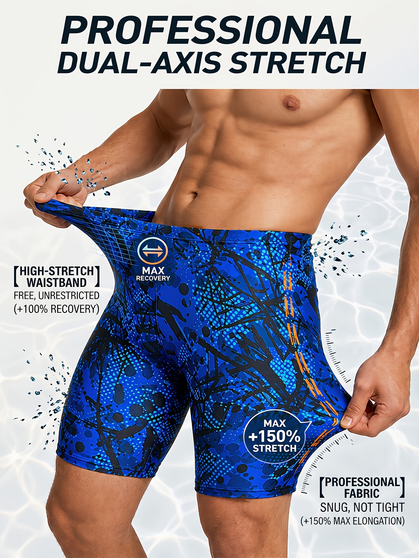 Men's Compression Swim Shorts Quick Dry Stretch Athletic Swim Trunks