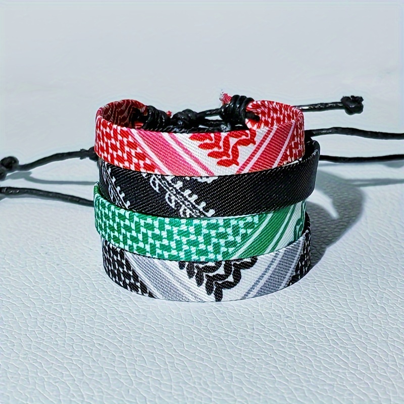 4pcs Multicolor Fashion Casual Classical Ethnic Style Woven Bracelet Set