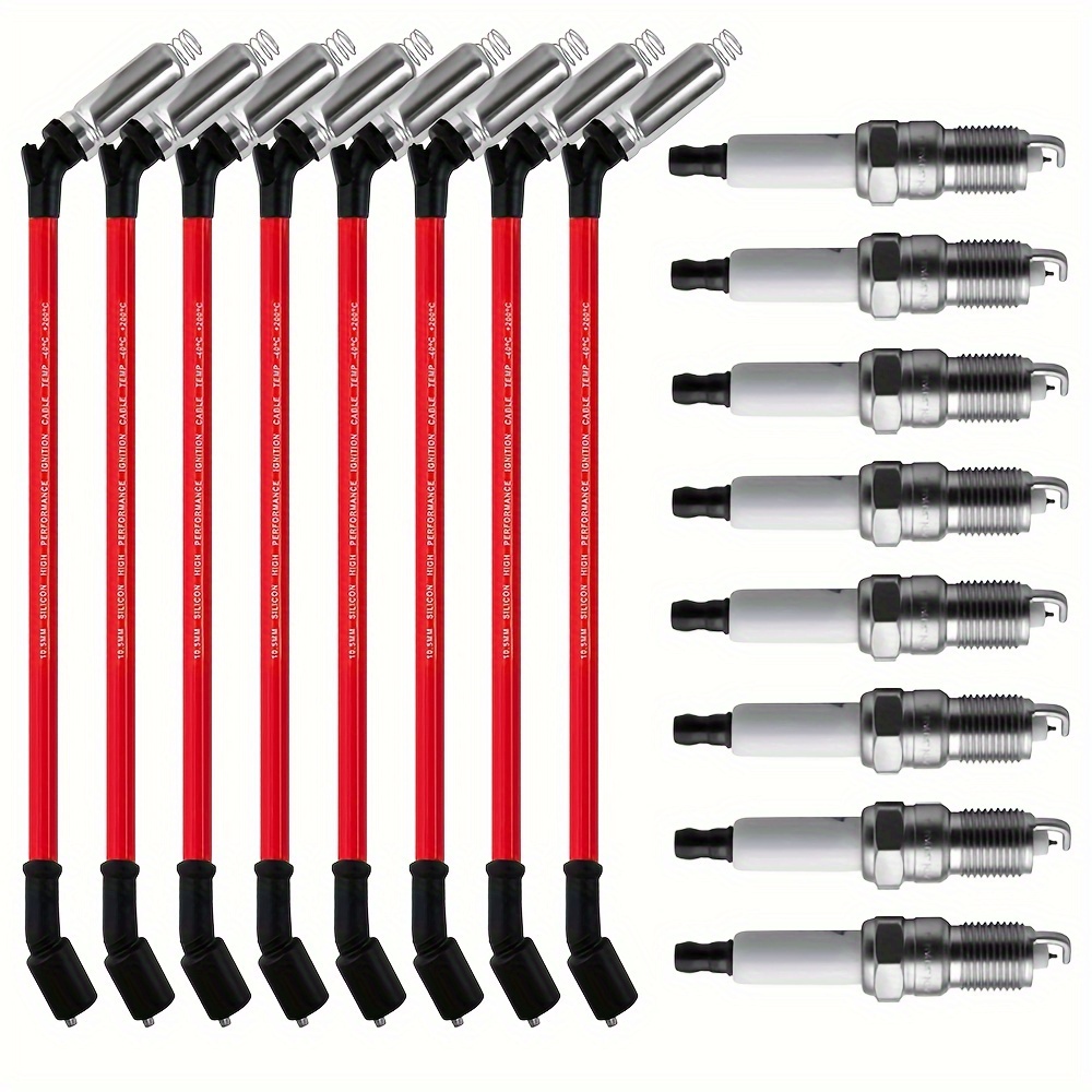 

High Performance 8x Spark Plugs And 8x Wires Set For 4.8l 5.3l 6.0l V8