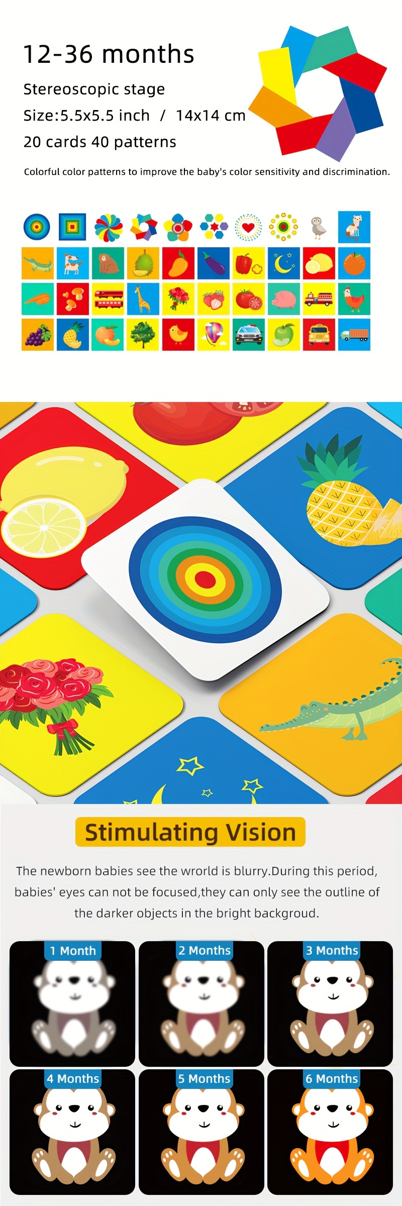 Baby Vision Trigger Cards Montessori Flash Cards Brain Stimulus (Upgraded)  (0-36 Mths) – Whizurl's Shop