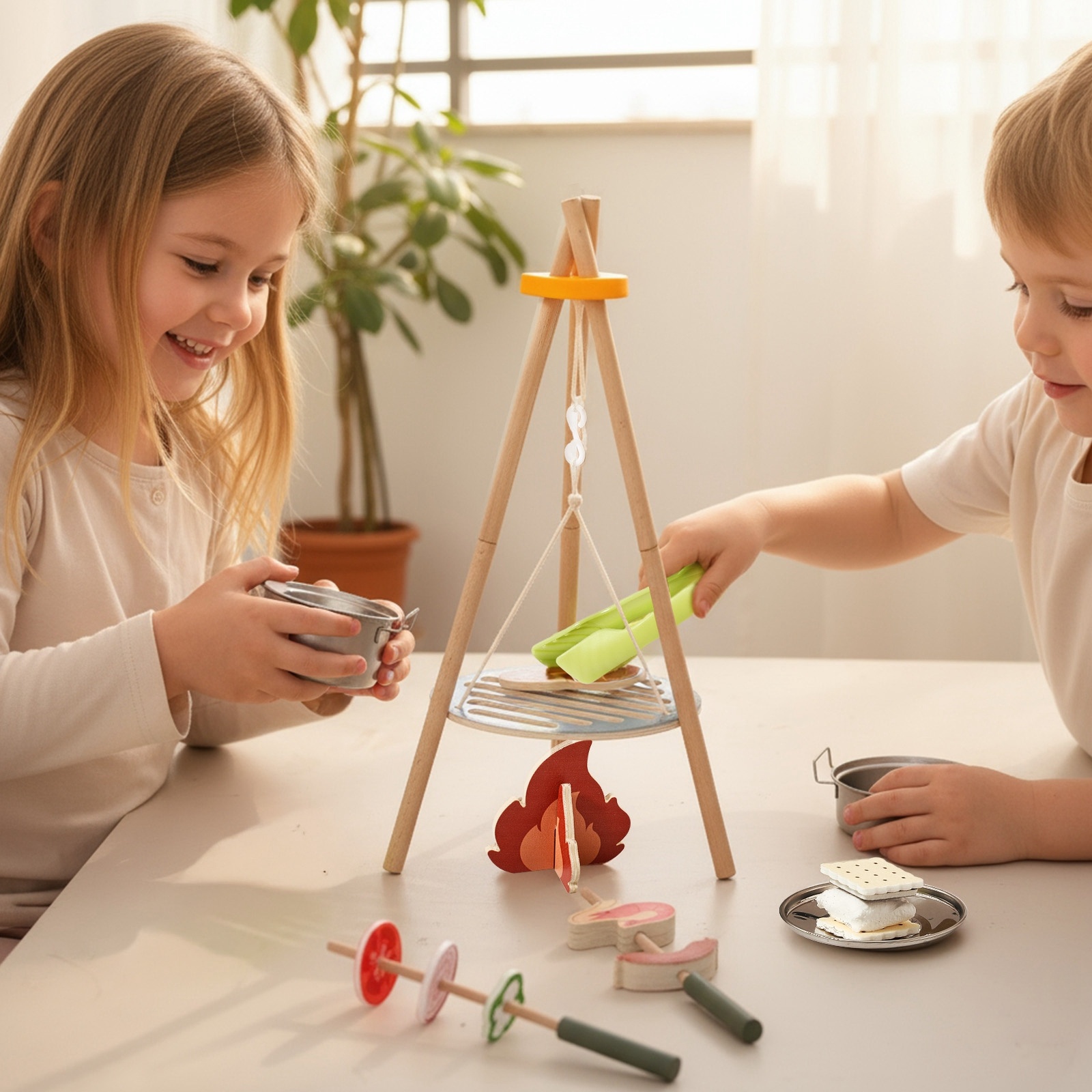 Wooden Kitchen Playset for Children