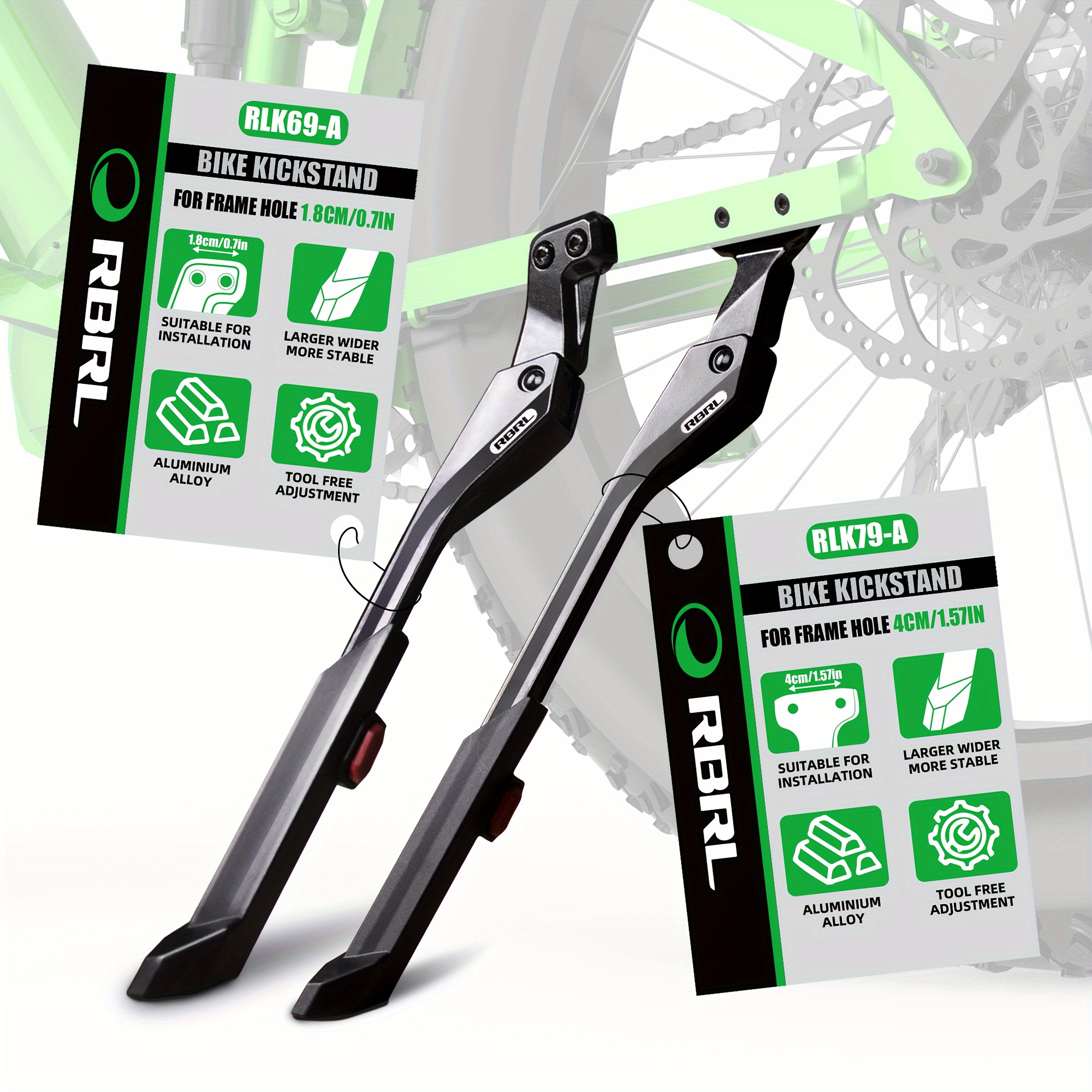   adjustable bike kickstand aluminum alloy   load bearing side mount   durable construction 1 pack