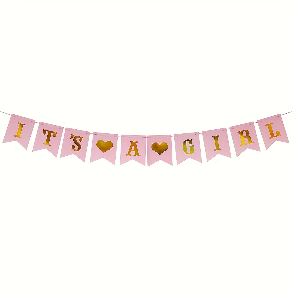Banner For Baby Shower And Gender Reveal, Pink And Blue Paper Garland, No Power Required, Perfect For First Birthday, Baptism, And Party Decor