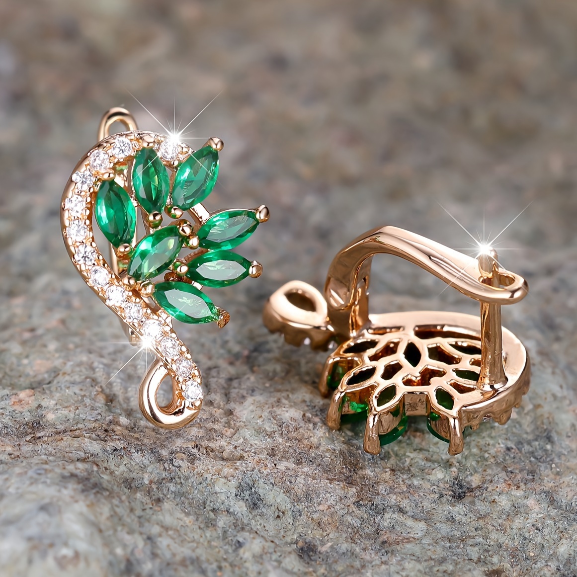 Women's Light Luxury Green Wreath Earrings, Wedding Gift