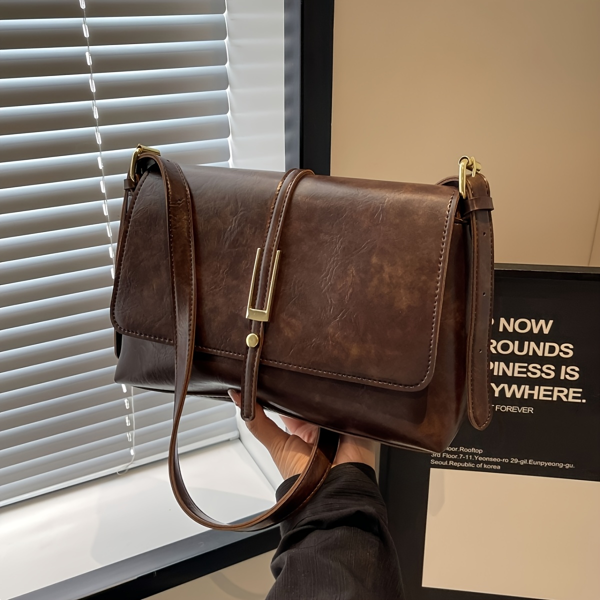Image of Fashionable Solid Bag,flap Bag, Pendant Not Included,suitable For University/college / /work/office/festivals/vacation/holiday/party/travel, For Women, Rookies & White-collar Workers,college