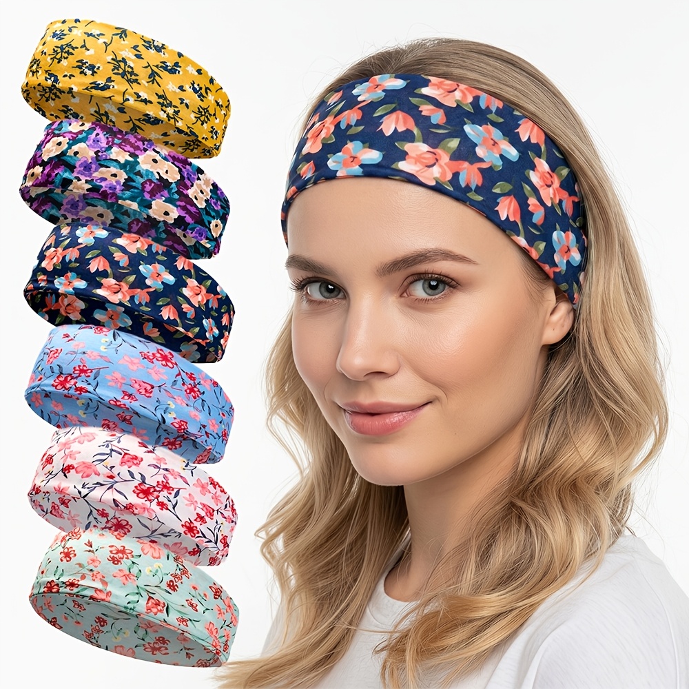 Classic Pattern 3pcs Headbands for Women Stretchy Soft Elastic 3PCS Set Boho-Chic Crystal & Pearl Embellished Wide  main image 3